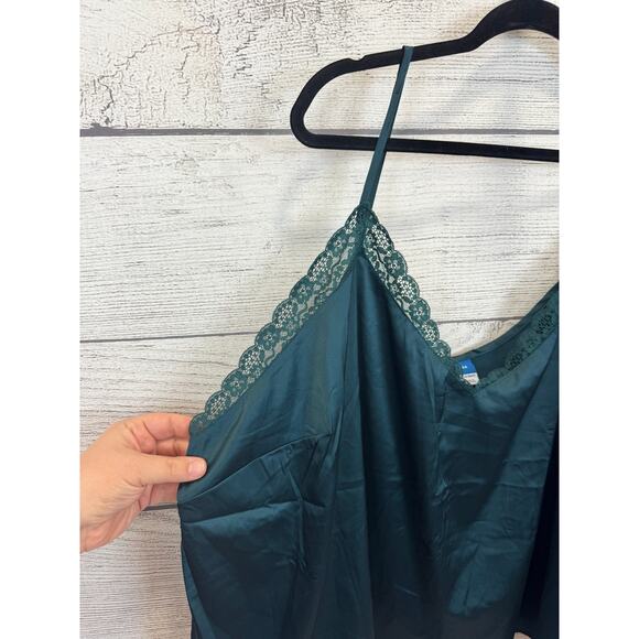 Old Navy Plus Size Teal Lace Trim Satin Matching Pajama Set Size 4X - Picture 9 of 13